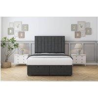 Comfort Beds Tokyo Dumfries Ottoman Bed Set With 26 Strutted Headboard in Dark Grey | Size: Small Single