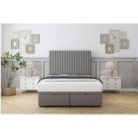 Comfort Beds Denver Dumfries Ottoman Bed Set With 26 Strutted Headboard in Light Grey | Size: Small Double