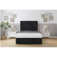 Comfort Beds Winslow Naples Ottoman Bed Set With 26 Strutted Headboard in Black | Size: Small Double