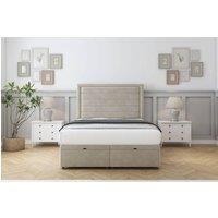 Comfort Beds Anna Plush Ottoman Bed Set With 26 Strutted Headboard in Cream | Size: Small Double
