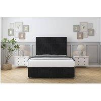 Comfort Beds Rosa Naples Ottoman Bed With Mattress With 54 Floor Standing Headboard in Black | Size: Small Single