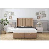 Comfort Beds Palermo Dumfries Ottoman Bed Set With 54 Wingback Headboard in Light Brown | Size: Small Double