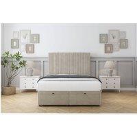 Comfort Beds Lorenzo Plush Ottoman Bed Set With 54 Floor Standing Headboard in Cream | Size: Small Double