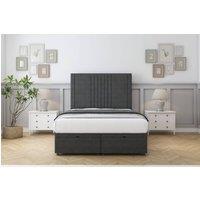 Comfort Beds Royal Dumfries Ottoman Bed Set With 54 Floor Standing Headboard in Dark Grey | Size: Super King