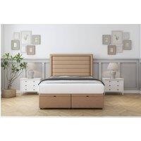 Comfort Beds Anna Dumfries Ottoman Bed Set With 26 Strutted Headboard in Light Brown | Size: Small Single