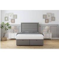 Comfort Beds Anna Dumfries Ottoman Bed Set With 54 Floor Standing Headboard in Light Grey | Size: Super King