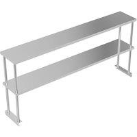 Living and Home 2-Tier Stainless Steel Prep & Work Table with Shelf for Kitchen Garage Laundry Outdoor in Silver