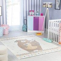 Livabliss Lilian - Kids Beige Brown Blue Orange Washable Rug for Children's Rooms | Size: 160 cm x 215 cm