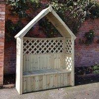 Churnet Valley Garden Furniture Ltd Daisy 3 Seat Trellis Storage Arbour - L60 x W179 x H235 cm in Light Tan