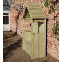Churnet Valley Garden Furniture Ltd Willow 2 Seat Storage Arbour - L60 x W130 x H211 cm in Light Tan