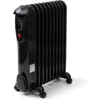 Prem-i-Air Oil Filled Radiator Black With Castors 9 fin 2kw Black