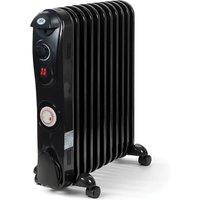 Prem-i-Air 2.5 kW 11 Fin Oil Filled Radiator with 24 Hour Timer Black