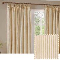 Yard Hebden Striped 100% Cotton Lined Pencil Pleat Curtain Pair in Yellow | Size: 229 cm width x 137 cm drop