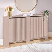 OHS Ribbed Large Radiator Cover Slatted Engineered Wood in Natural