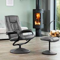 Artemis Home Gibson Swivel Recliner & Footstool in Grey