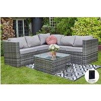 Furniture Maxi Vancouver 5 Seater Grey Rattan Corner Sofa Patio Set With Rain Cover