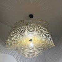 CGC Lighting 'Tulul' Duo Extra Large 80cm Natural Bamboo Wave Easy Fit Lampshade