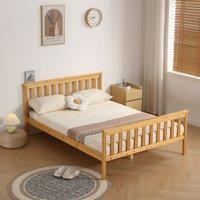 Comfy Living Ltd Modern Wooden Bed Frame in Light Brown | Size: King