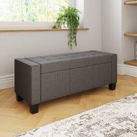 GFW Verona Crushed Velvet Storage Ottoman Bench in Dark Grey