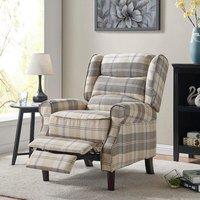 Home Detail Nairn Wingback Manual Recliner Armchair in Beige