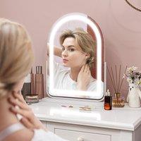 HOMCOM Vanity Mirror with Light, 3 Colour, 360 Degree Rotation, Touch Screen in White