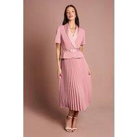 Coast Women's 2 in 1 Dress With Pleated Skirt in Antique Rose | Size: 12