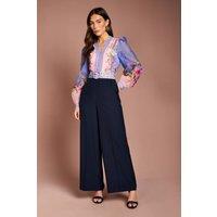 Coast Women's Placement Print Organza Jumpsuit in Blue | Size: 12