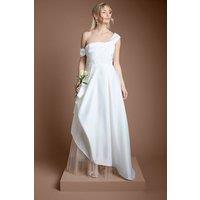 Coast Women's One Shoulder Bodice Asymmetric Skirt Wedding Dress in Ivory | Size: 16