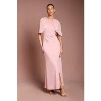 Coast Women's Cape Sleeve Ruched Detail Maxi Dress in Blush | Size: 12