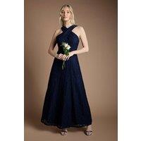 Coast Women's Lace Cross Neck Bridesmaid Maxi Dress in Navy | Size: 18
