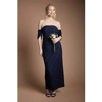 Coast Women's Lace Bardot Bridesmaid Dress in Navy | Size: 8