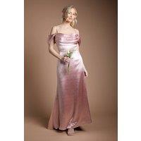 Coast Women's High Gloss Drape Cowl Bridesmaid Maxi Dress in Blush | Size: 8