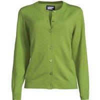 Lands' End Women's Petite Merino Crew Neck Cardigan in Green | Size: Small