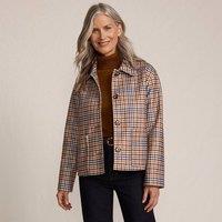 Lands' End Women's Wool-Touch Shirt Jacket, Checked | Size: 20