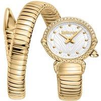 Just Cavalli Women's Snake Gold Color Case Silver Dial Gold Color Stainless Steel Watch