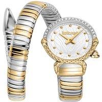 Just Cavalli Women's Snake Watch, Two Tone Silver & Gold Color Diamond
