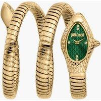 Just Cavalli Women's Snake Gold Color Case Green Dial Gold Color Stainless Steel Watch
