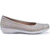 Hotter Women's Wide Fit 'Livvy II' Ballet Pumps in Mid Grey | Size: 5.5