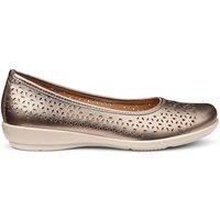 Hotter Women's Wide Fit 'Livvy II' Ballet Pumps in Rose Gold | Size: 3