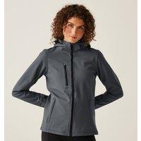 Regatta Women's Venturer 3-layer Waterproof Hooded Softshell Jacket in Dark Grey | Size: 16