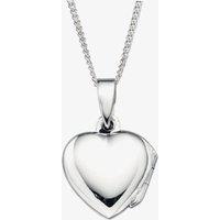 T.H.Baker Women's Sterling Silver Plain Heart Locket Necklace P3530 N2326 | Size: Adjustable