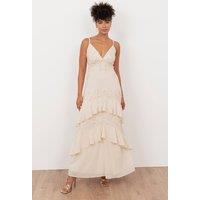 Maya Deluxe Women's Embellished Cami Maxi Dress in Nude | Size: 6