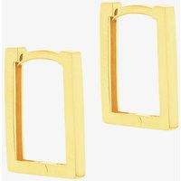 T.H.Baker Women's 9ct Yellow Gold 13.5mm Rectangular Hoop Earrings 1.53.0014