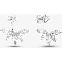 T.H.Baker Women's Silver Cubic Zirconia Five Pear Fancy Dropper Stud Earrings SE02132A