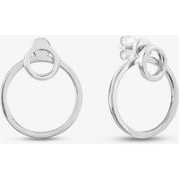 T.H.Baker Women's Silver Large Double Open Circle Dropper Stud Earrings ME04084A