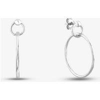 T.H.Baker Women's Silver Large Double Circle Stud Hoop Earrings SEC0120C