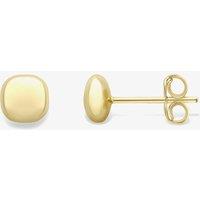 T.H.Baker Women's 9ct Gold Squared Cushion Stud Earrings 120125114401