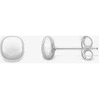 T.H.Baker Women's 9ct White Gold Squared Cushion Stud Earrings 120125114402 in Silver