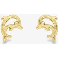 T.H.Baker Women's 9ct Gold Cut Out Dolphin Stud Earrings 120125117008