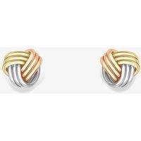 T.H.Baker Women's 9ct Three Colour Gold Knot Stud Earrings 120125147603